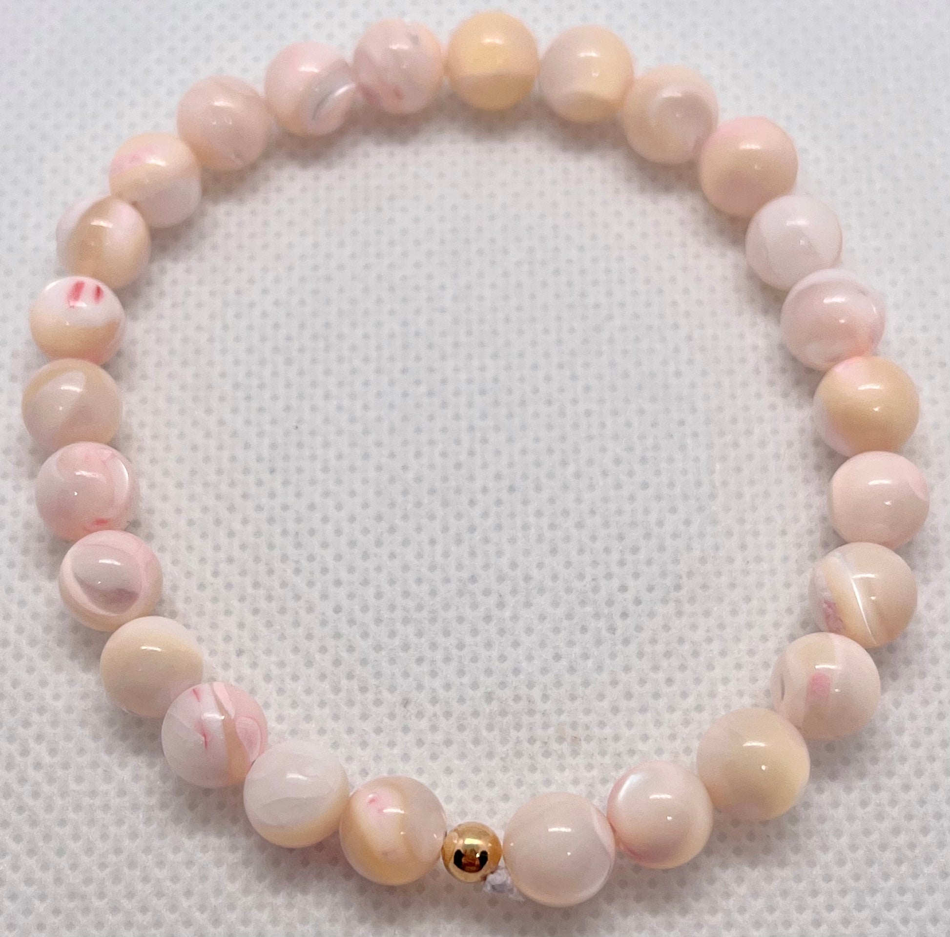 Pink mother of pearl stone bracelet