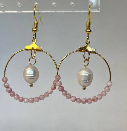 Pure Faith Freshwater pearl pink beaded earrings