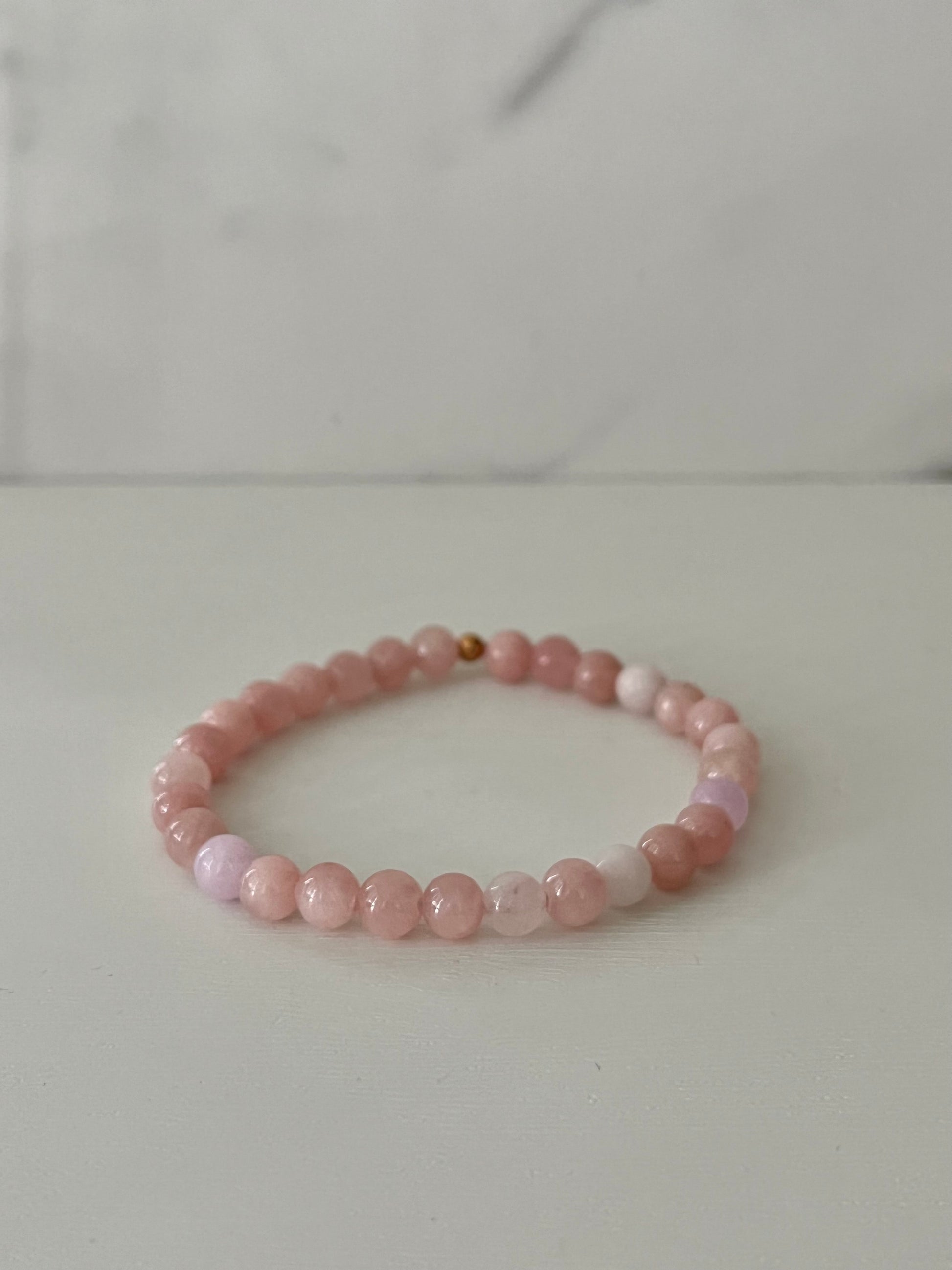 Natural rose opal stone beaded bracelet