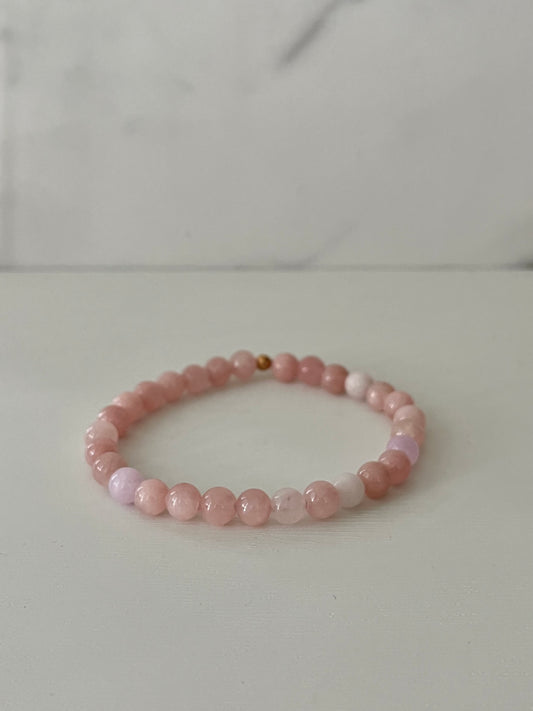 Natural rose opal stone beaded bracelet