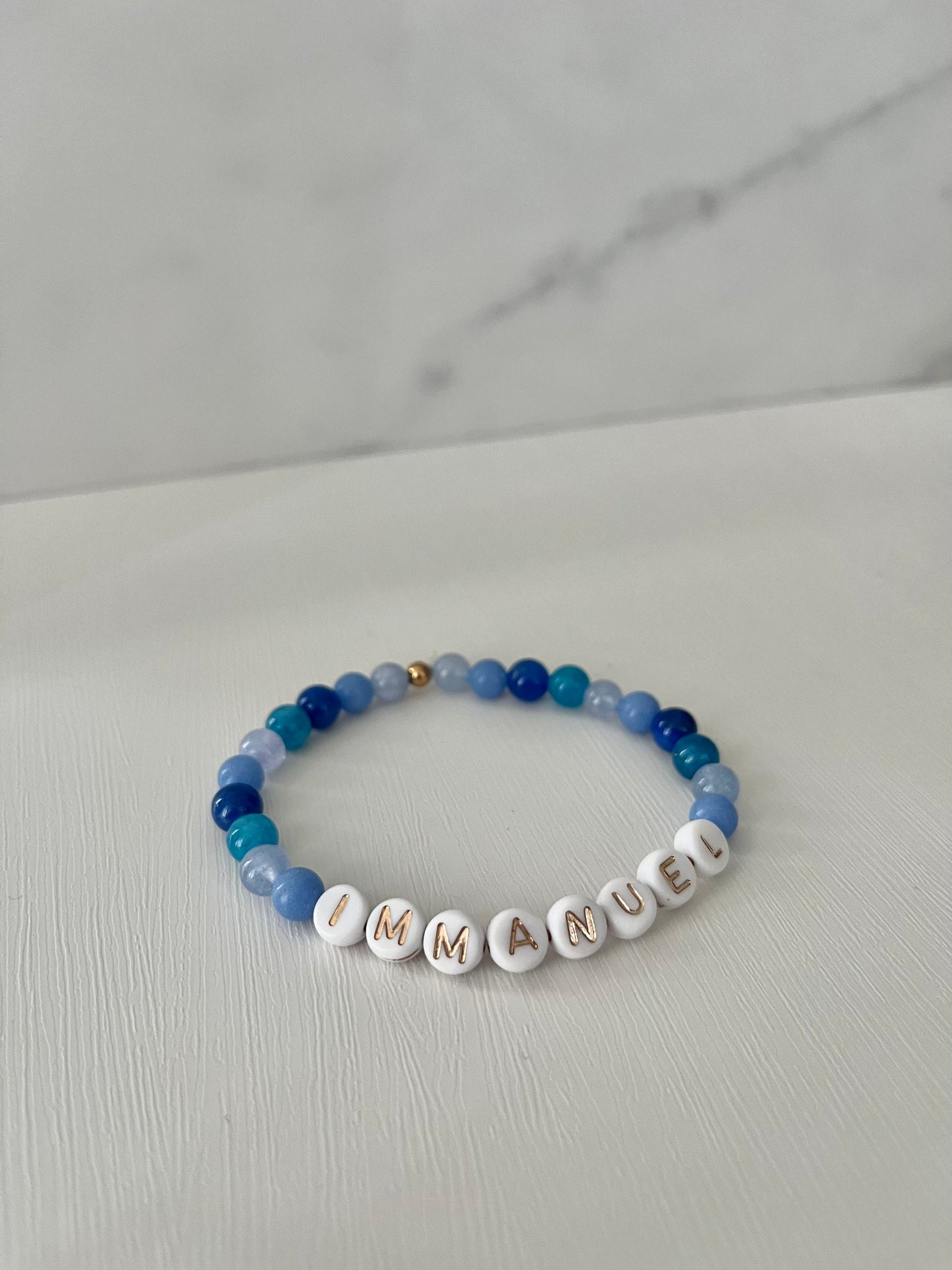 Blue IMMANUEL beaded stone bracelet