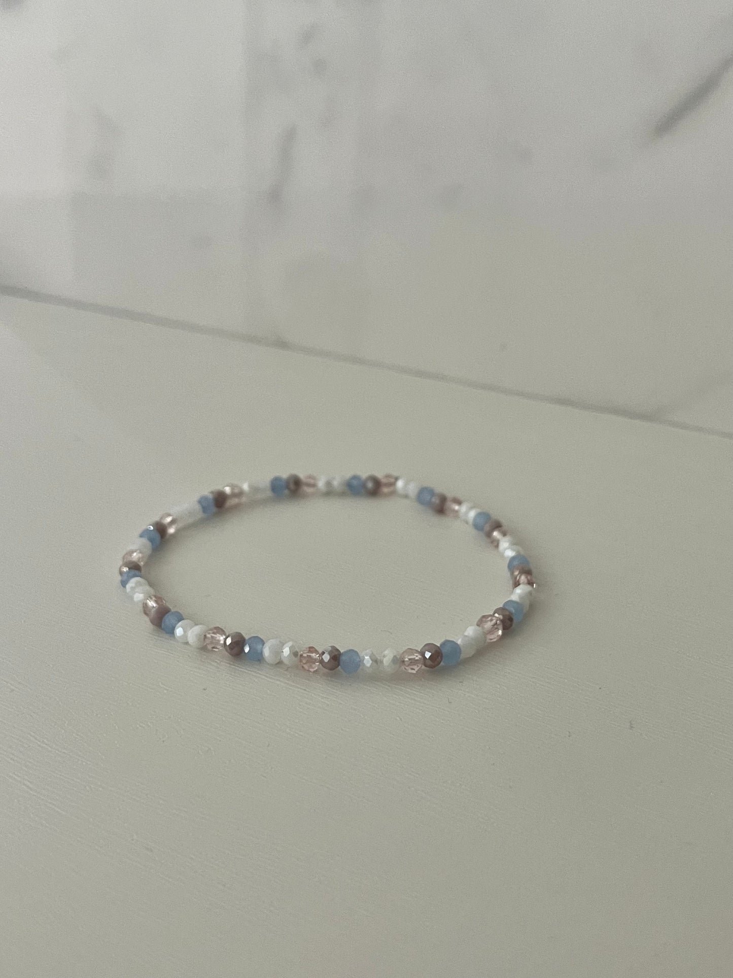 Blue purple crystal gem bead bracelet