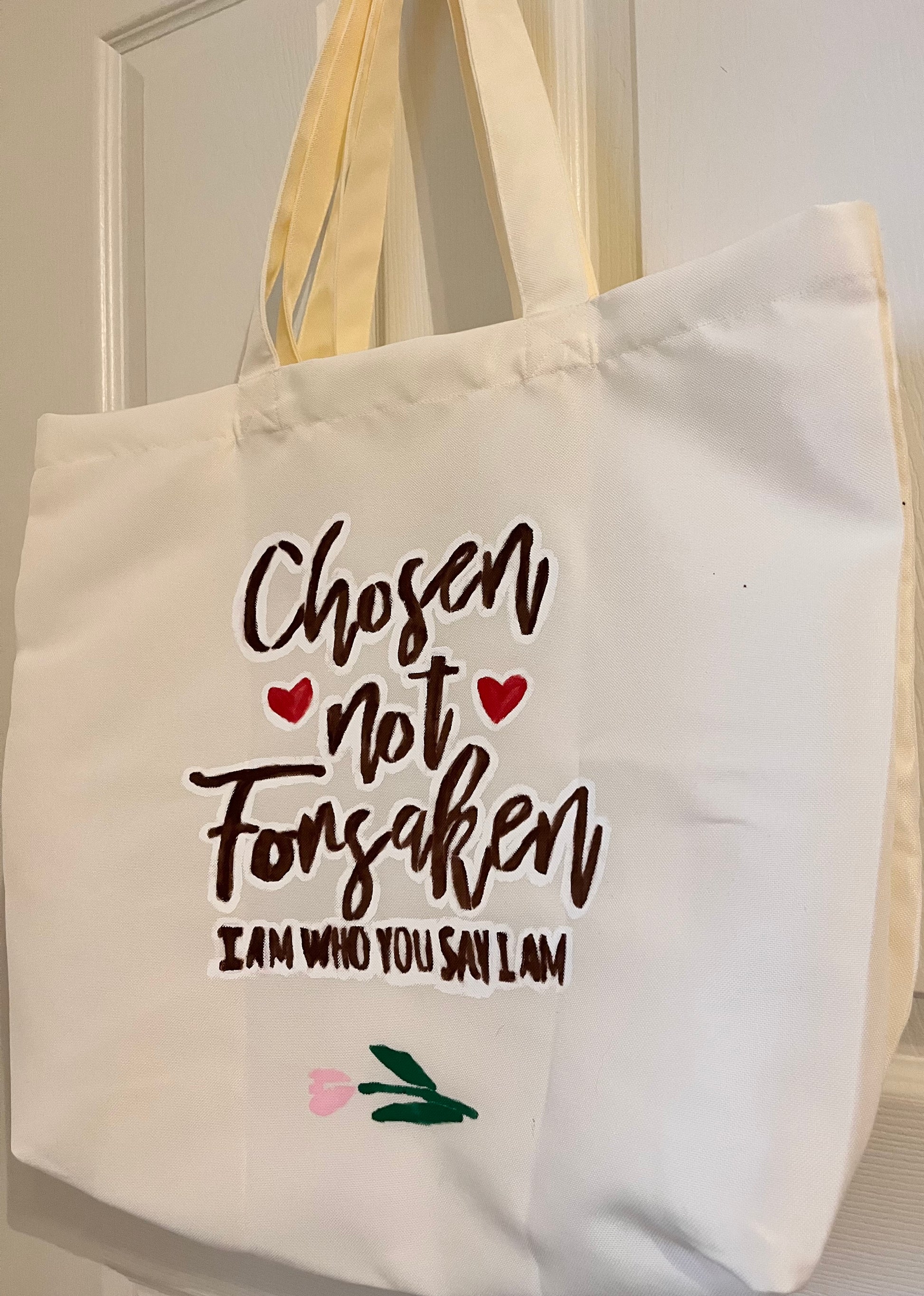 Chosen not forsaken reusable tote bag