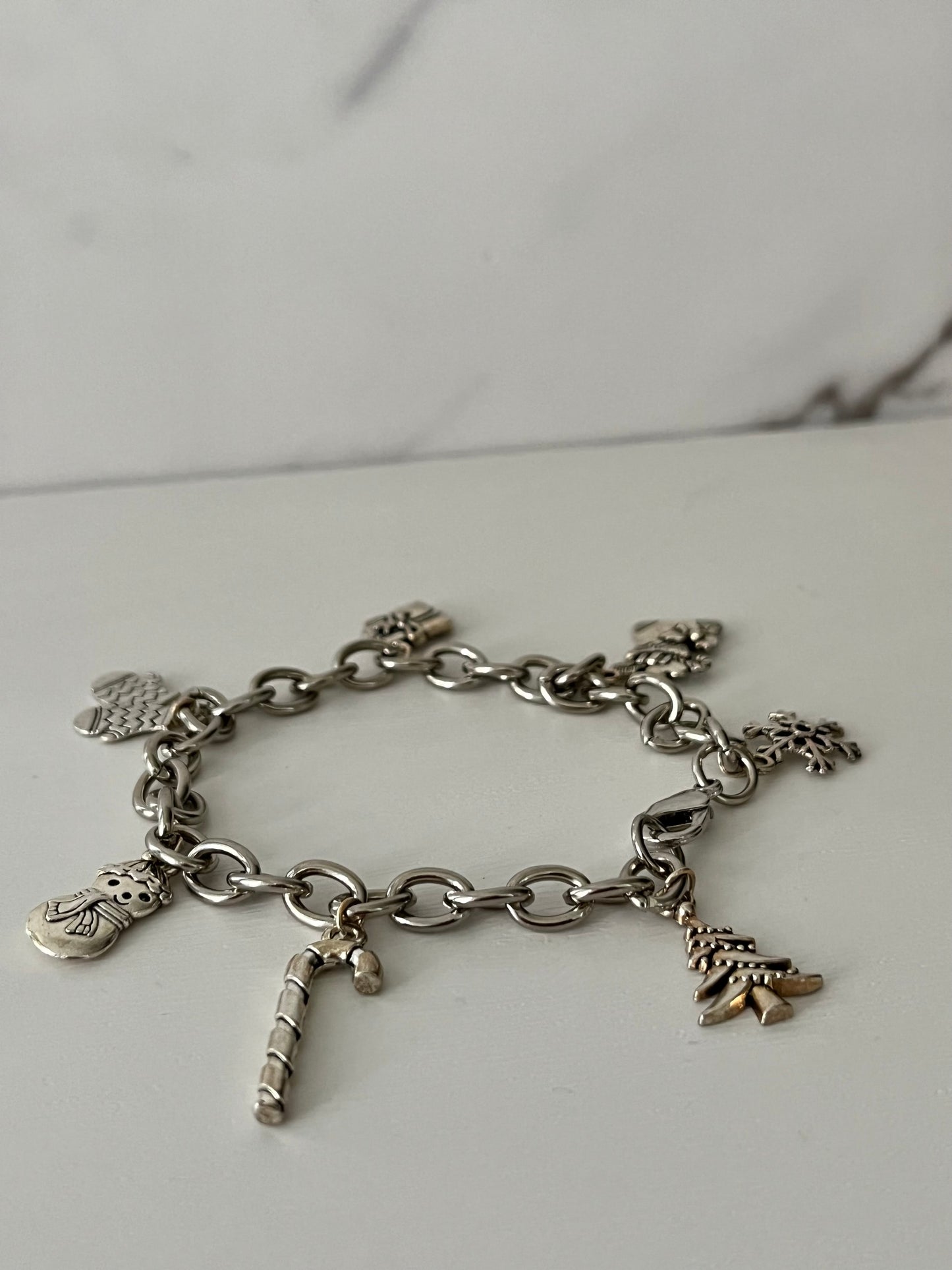 Silver Christmas charm bracelet