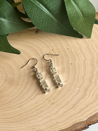 Faith Silver Earrings – Handmade Christian Jewelry