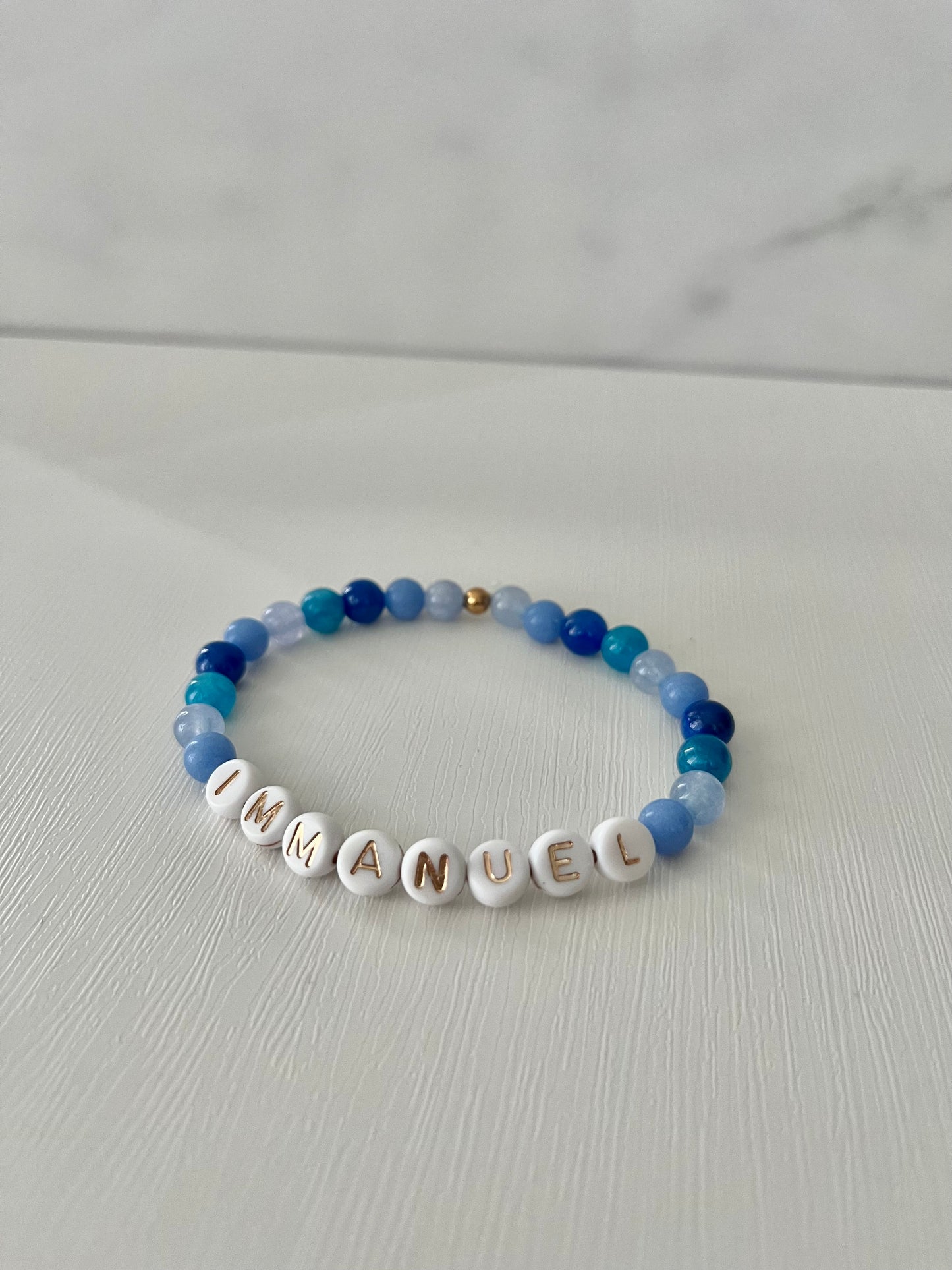 Blue IMMANUEL beaded stone bracelet