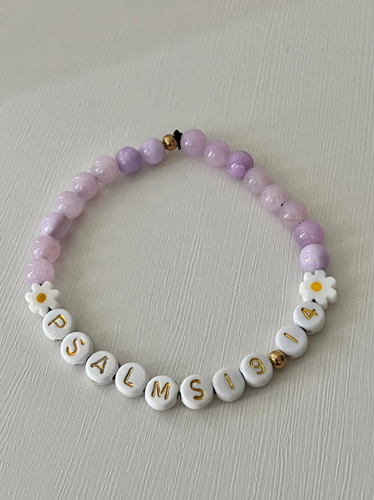  lavender daisy rhodonite bracelet