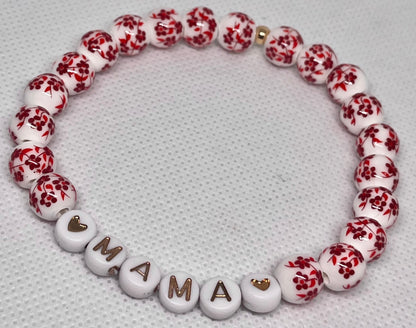 💖MAMA💖 glass or floral multiple colored beaded bracelets