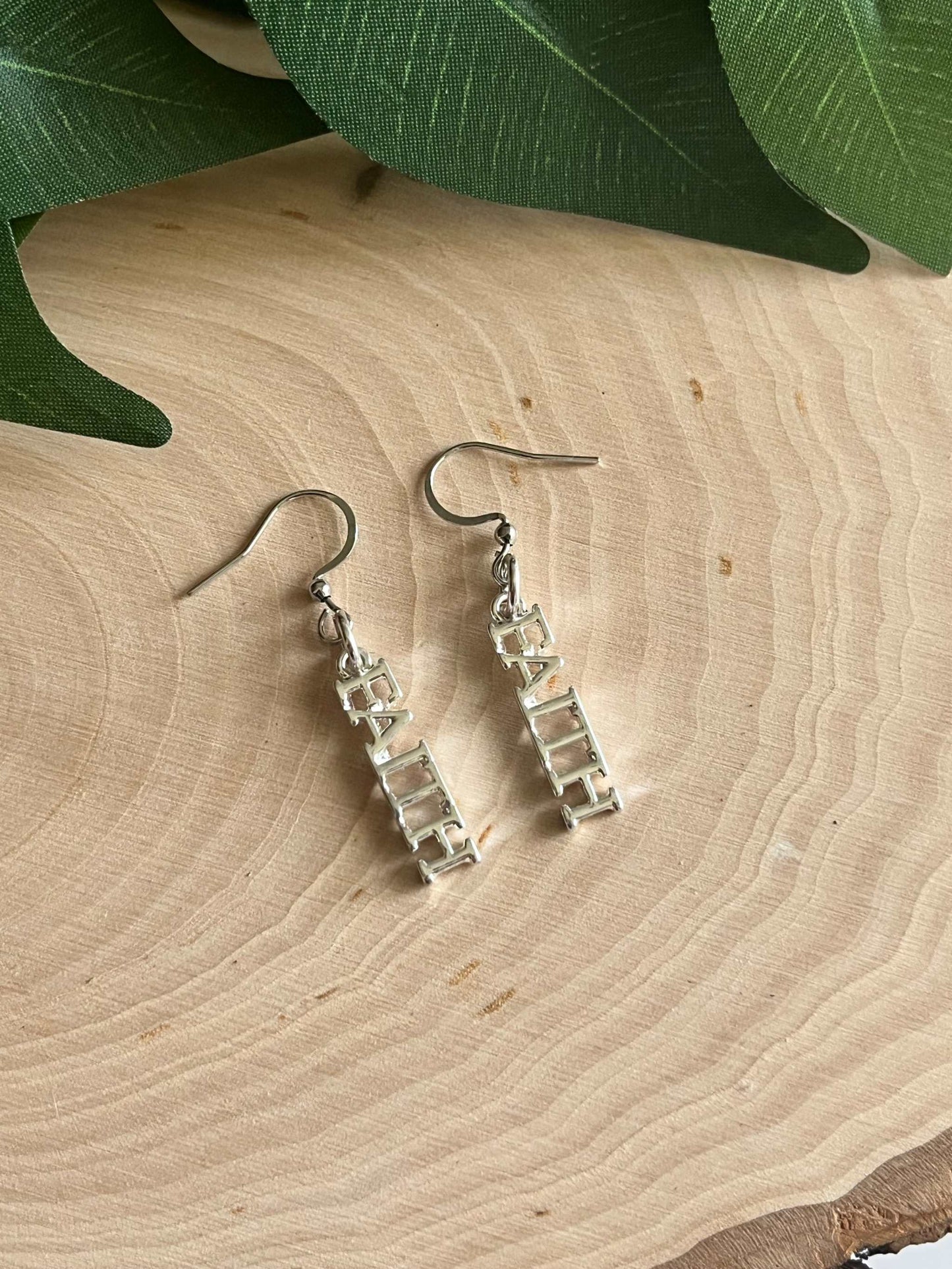 Faith Silver Earrings – Handmade Christian Jewelry