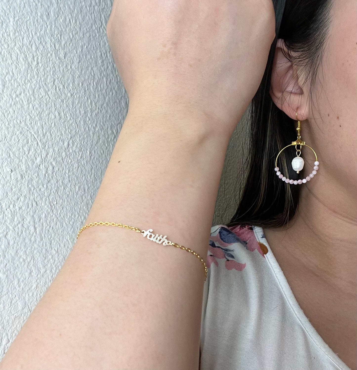 Limited Edition Gold Faith Bracelet – 16K gold with 14K gold-filled faith charm.

