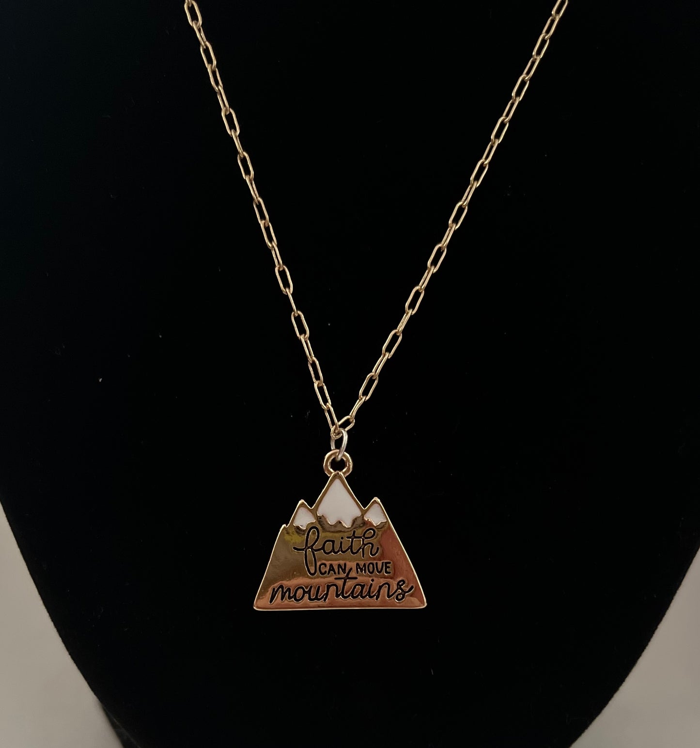 Matthew 17:20 18” gold charm necklace