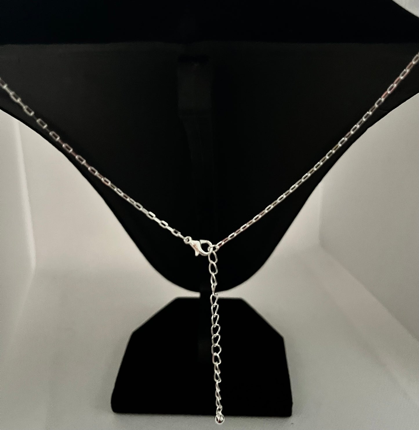 Silver custom Be still charm chain necklace