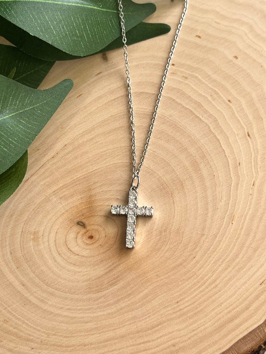 Silver Necklace with Cross Pendant – Christian Jewelry