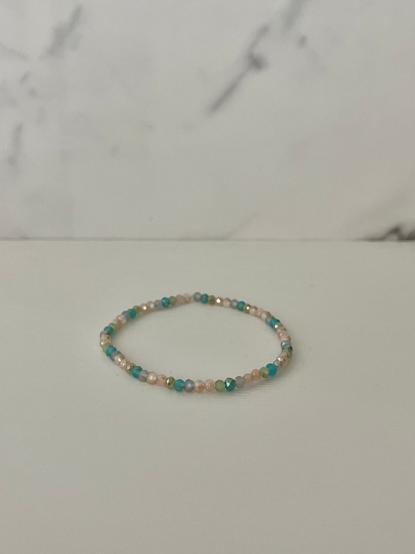 Multicolored jeweled beaded bracelet