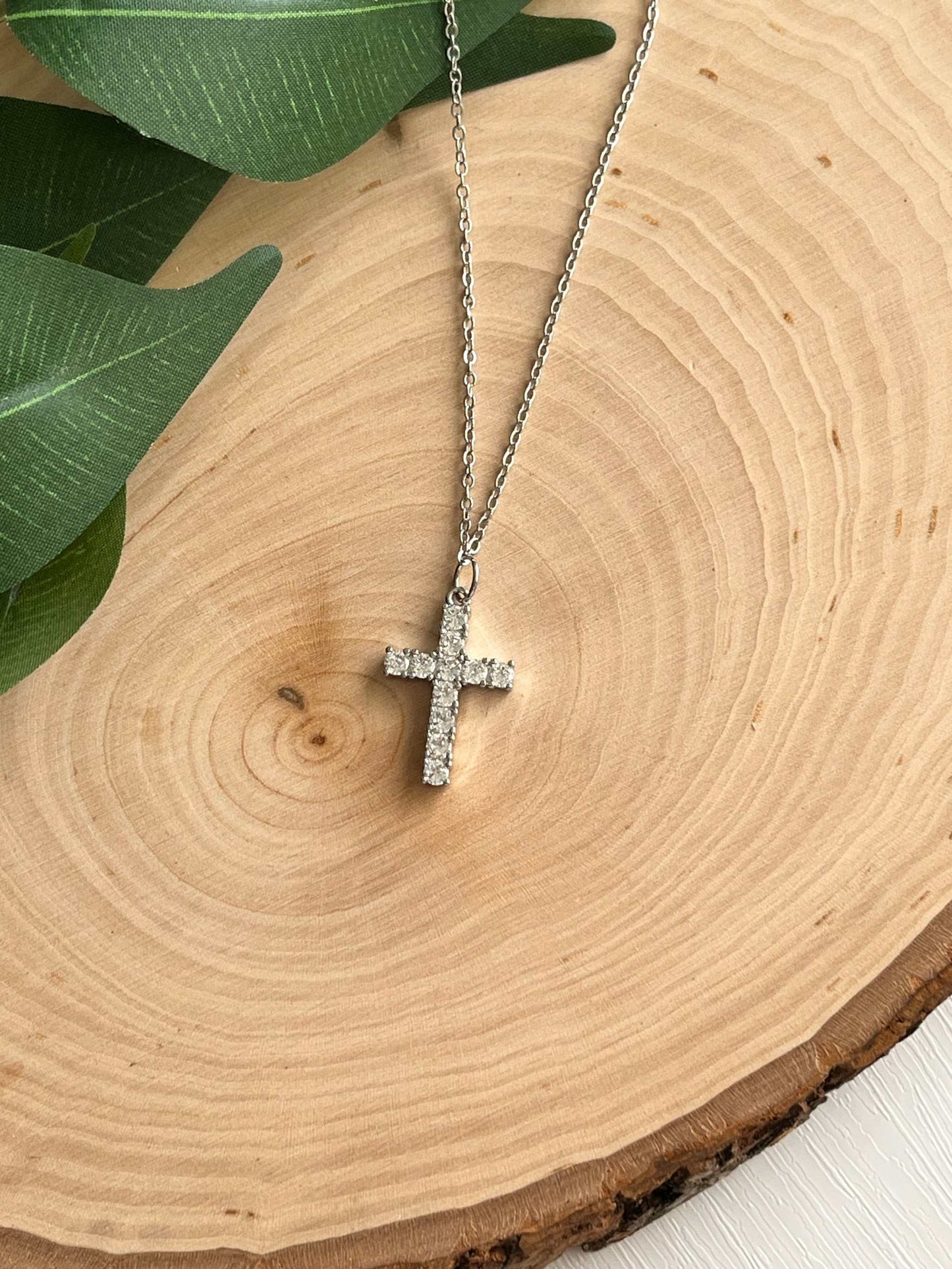 Silver Necklace with Cross Pendant – Christian Jewelry