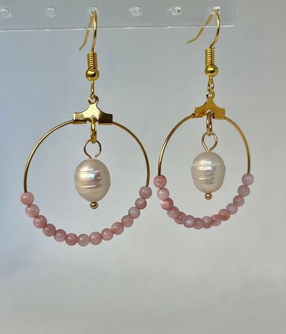 Pure Faith Freshwater pearl pink beaded earrings