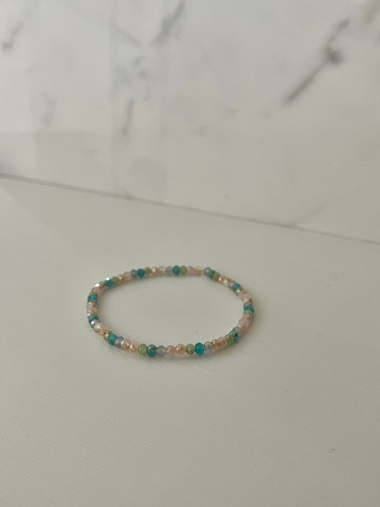 Multicolored jeweled beaded bracelet