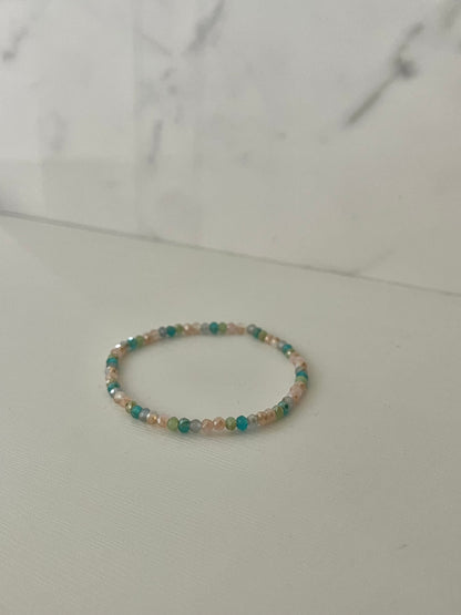 Multicolored jeweled beaded bracelet