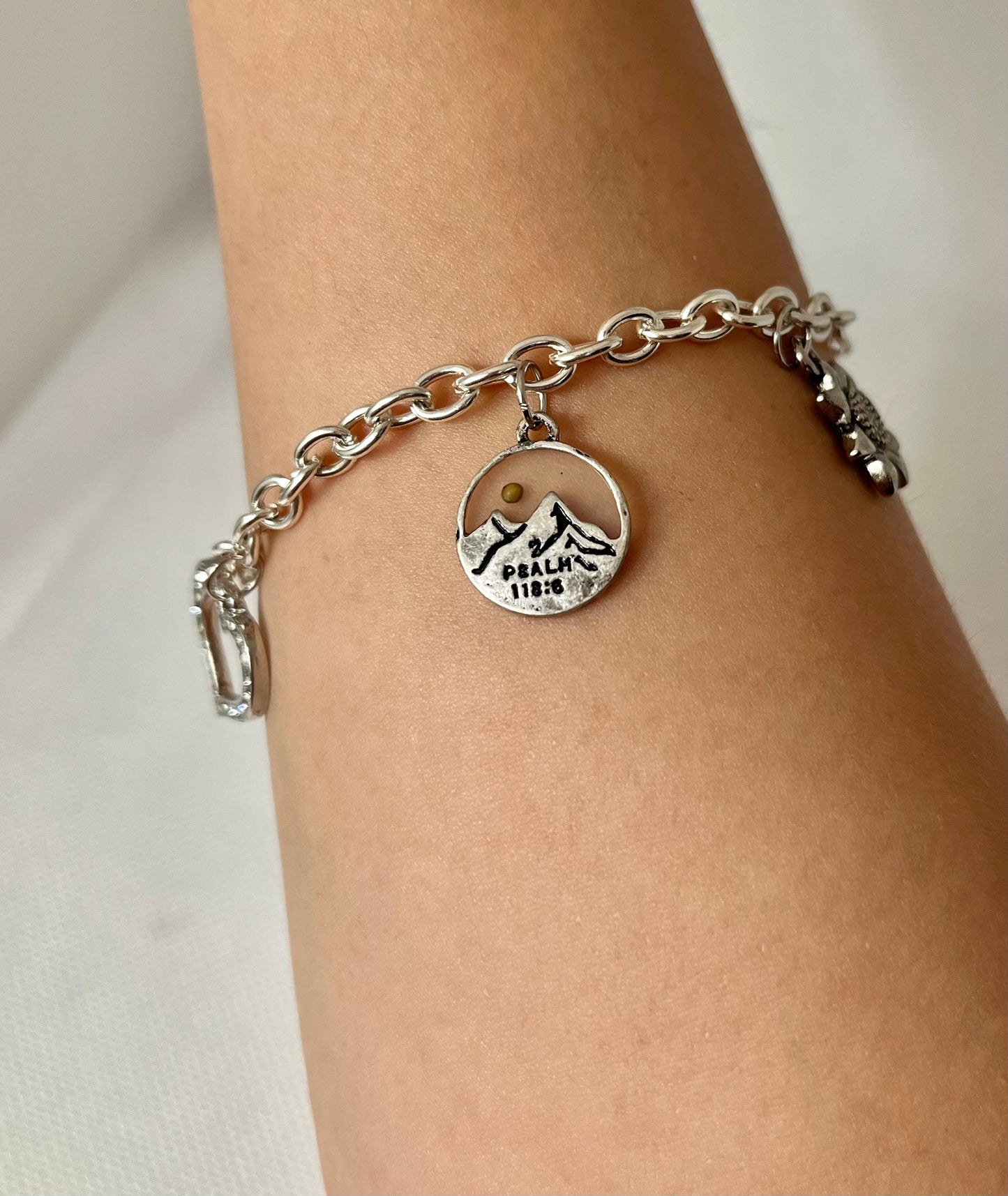 Sterling silver Christian charm bracelet