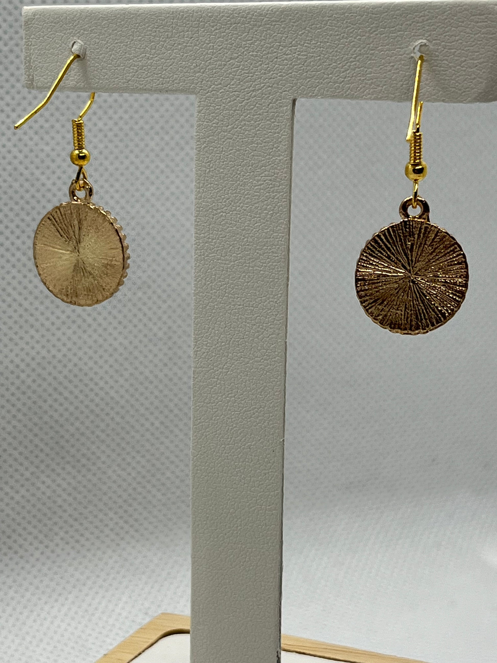 Gold blessed/loved/brave silver engraved earrings