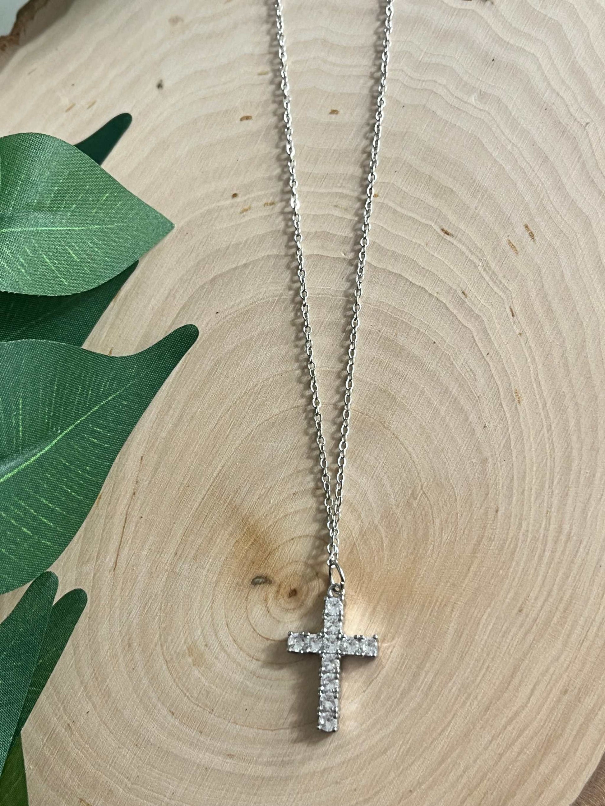 Silver Necklace with Cross Pendant – Christian Jewelry