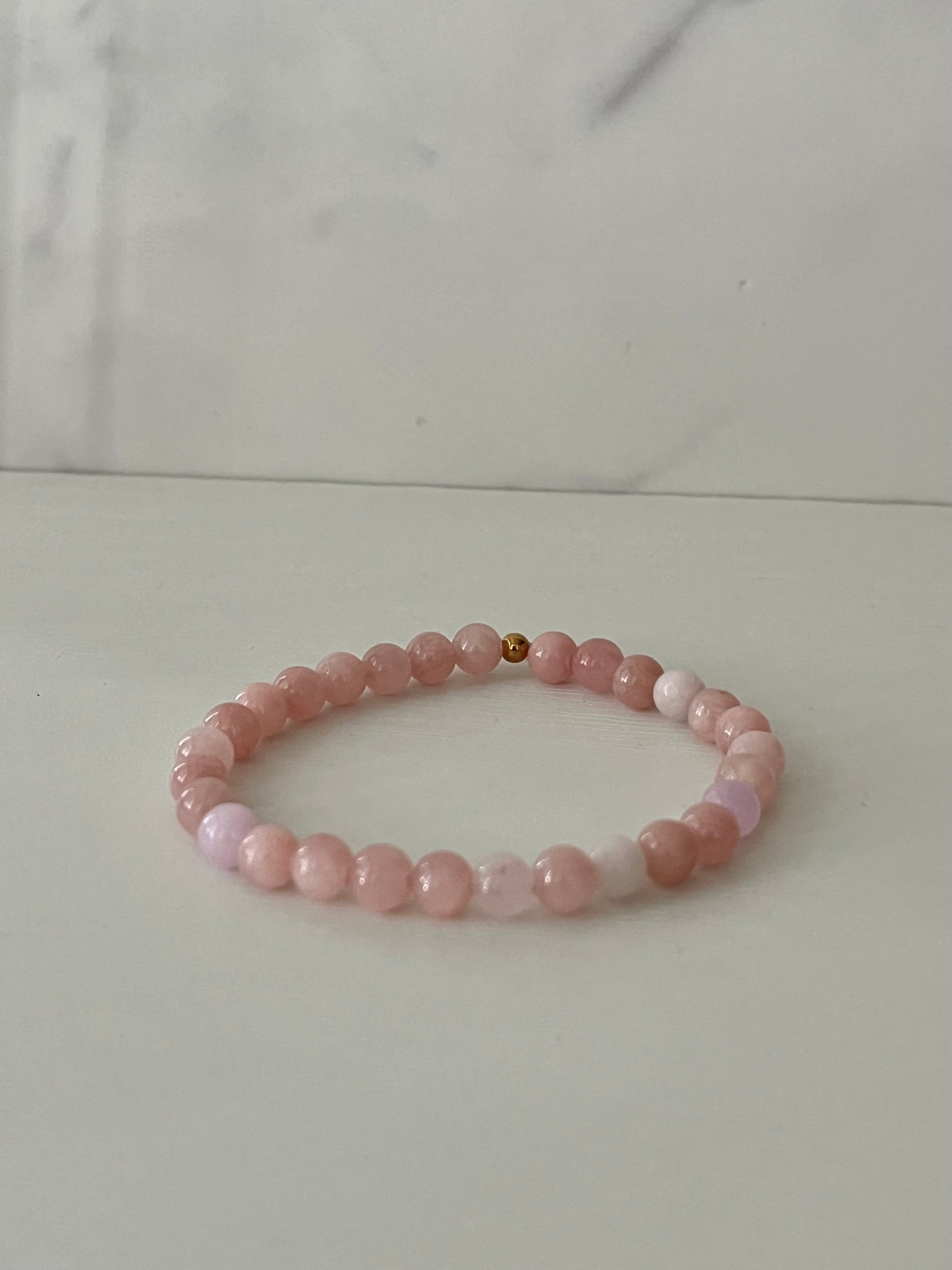 Natural rose opal stone beaded bracelet