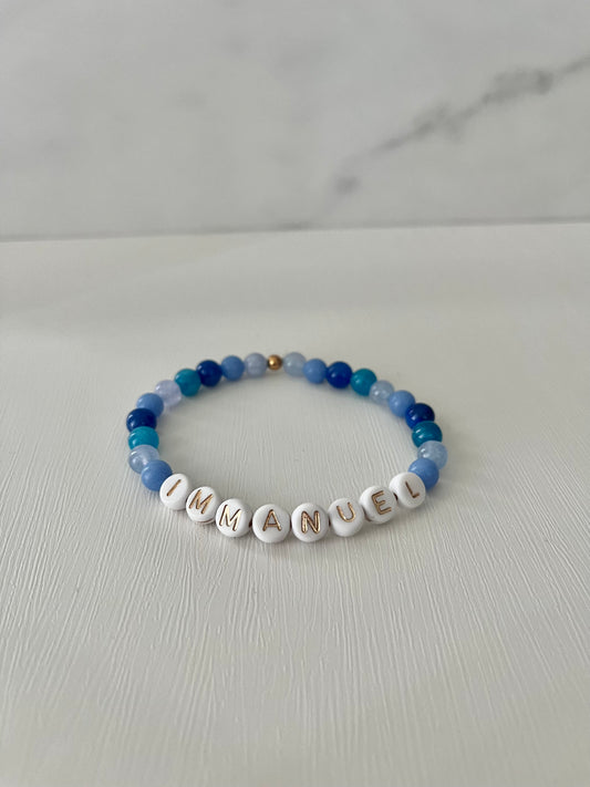 Blue IMMANUEL beaded stone bracelet