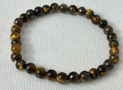 Natural tiger eye round beaded bracelet