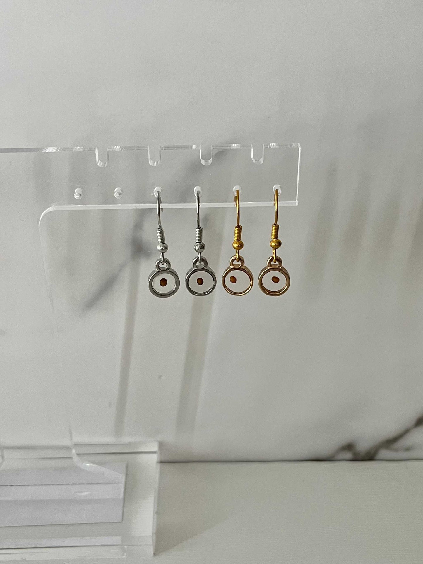 Mustard Seed Faith Earrings with gold or silver hooks, symbol of faith