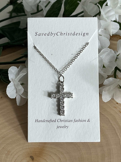 Silver Necklace with Cross Pendant – Christian Jewelry