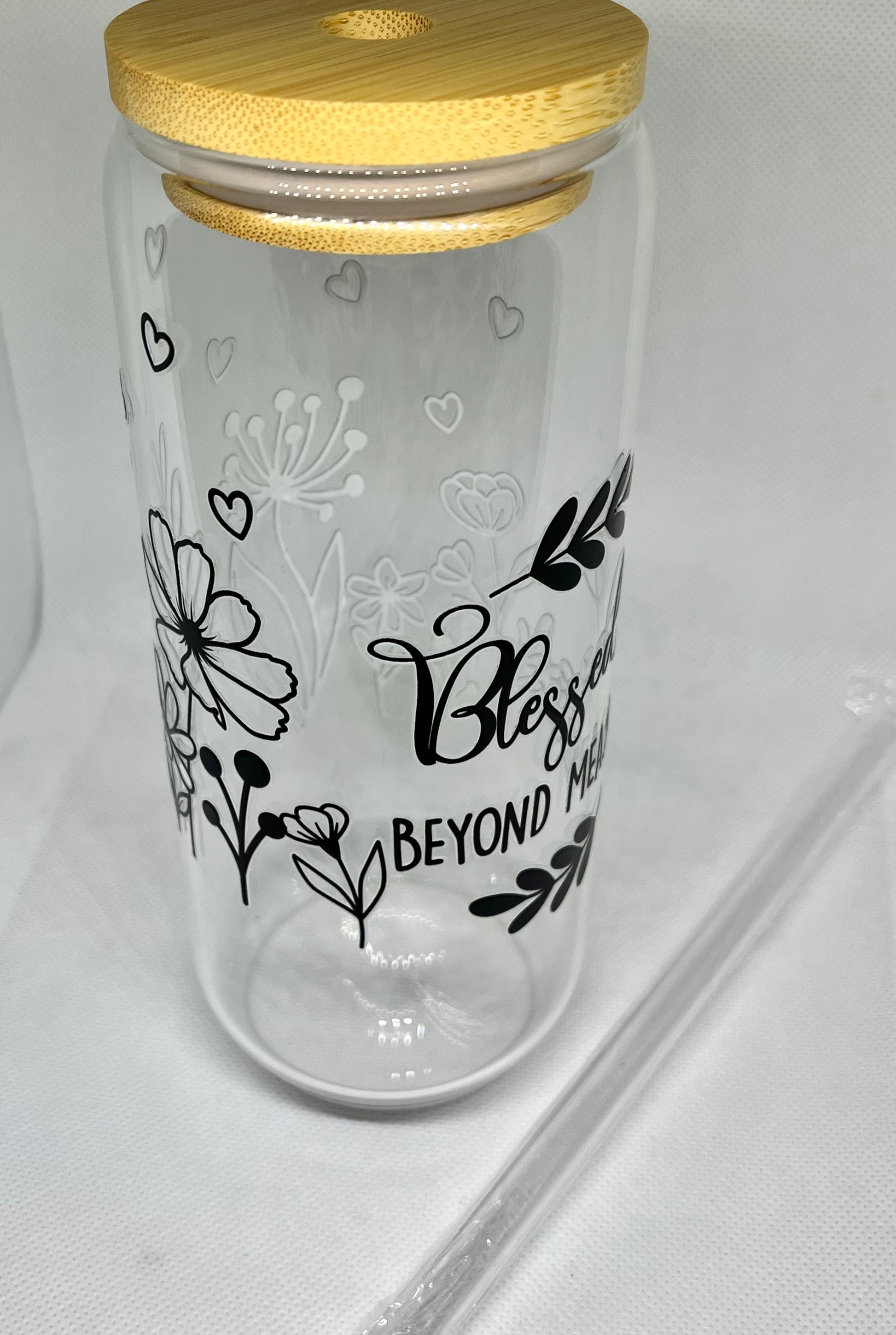 Blessed beyond measure 22oz glass tumblr