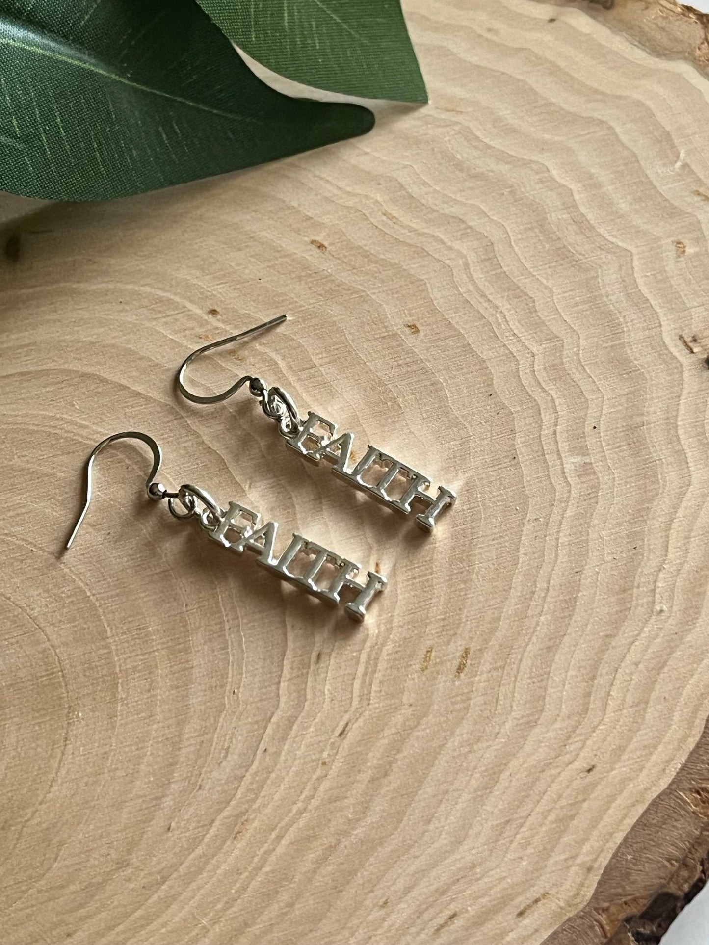 Faith Silver Earrings – Handmade Christian Jewelry