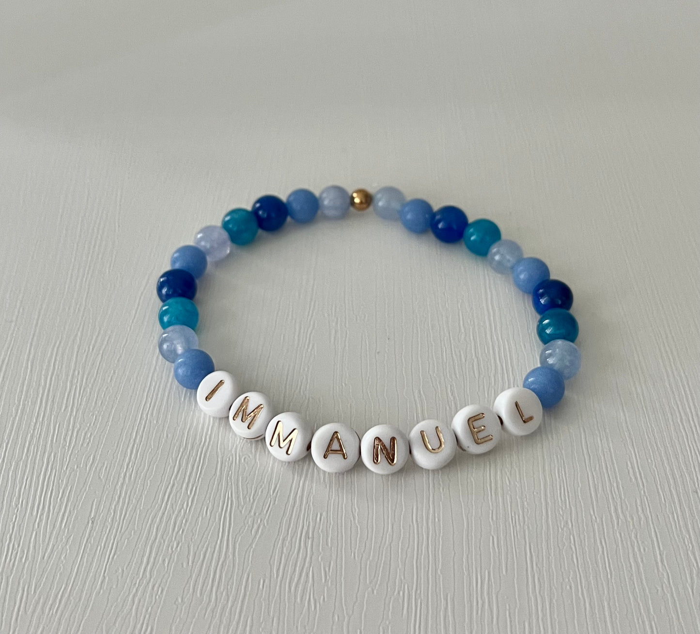 Blue IMMANUEL beaded stone bracelet