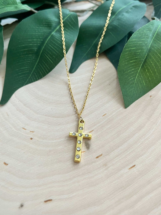 Gold Cross Pendant Necklace – Simply In The Cross 16K Christian jewelry.

