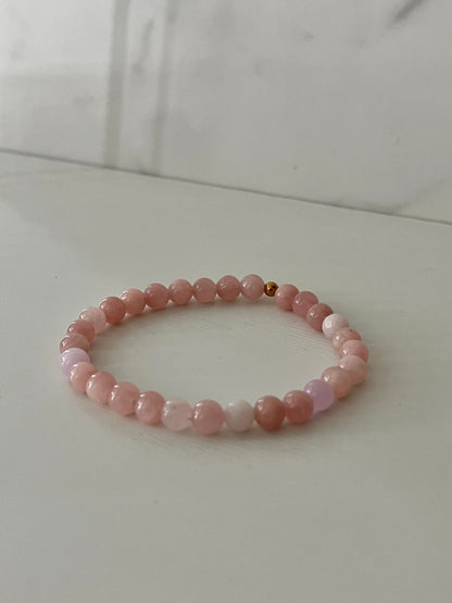 Natural rose opal stone beaded bracelet