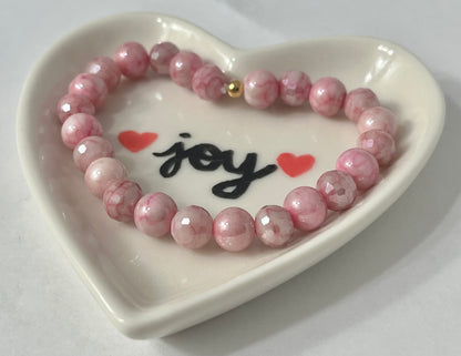 Joy hand painted acrylic jewelry trinket dish