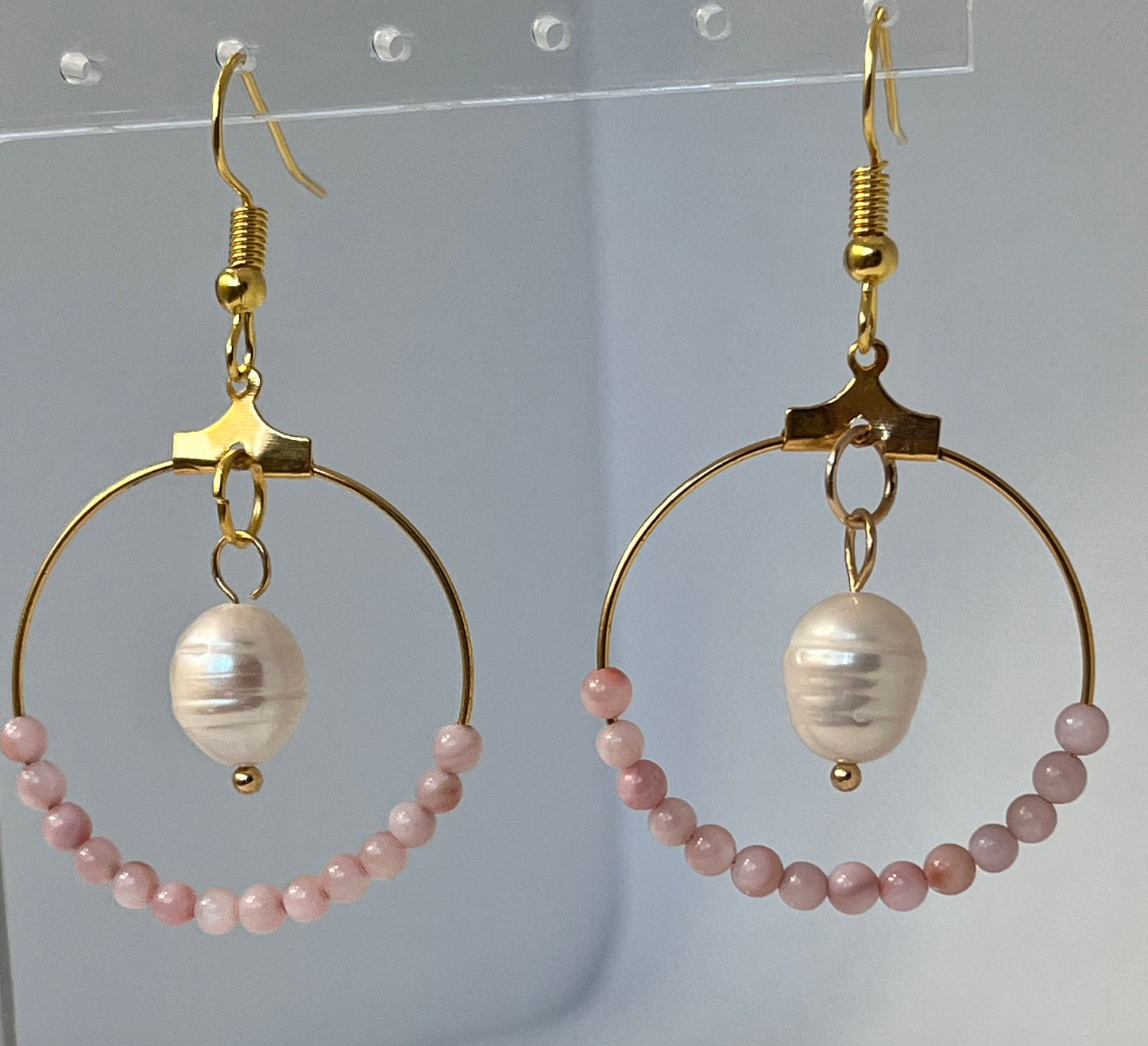 Pure Faith Freshwater pearl pink beaded earrings