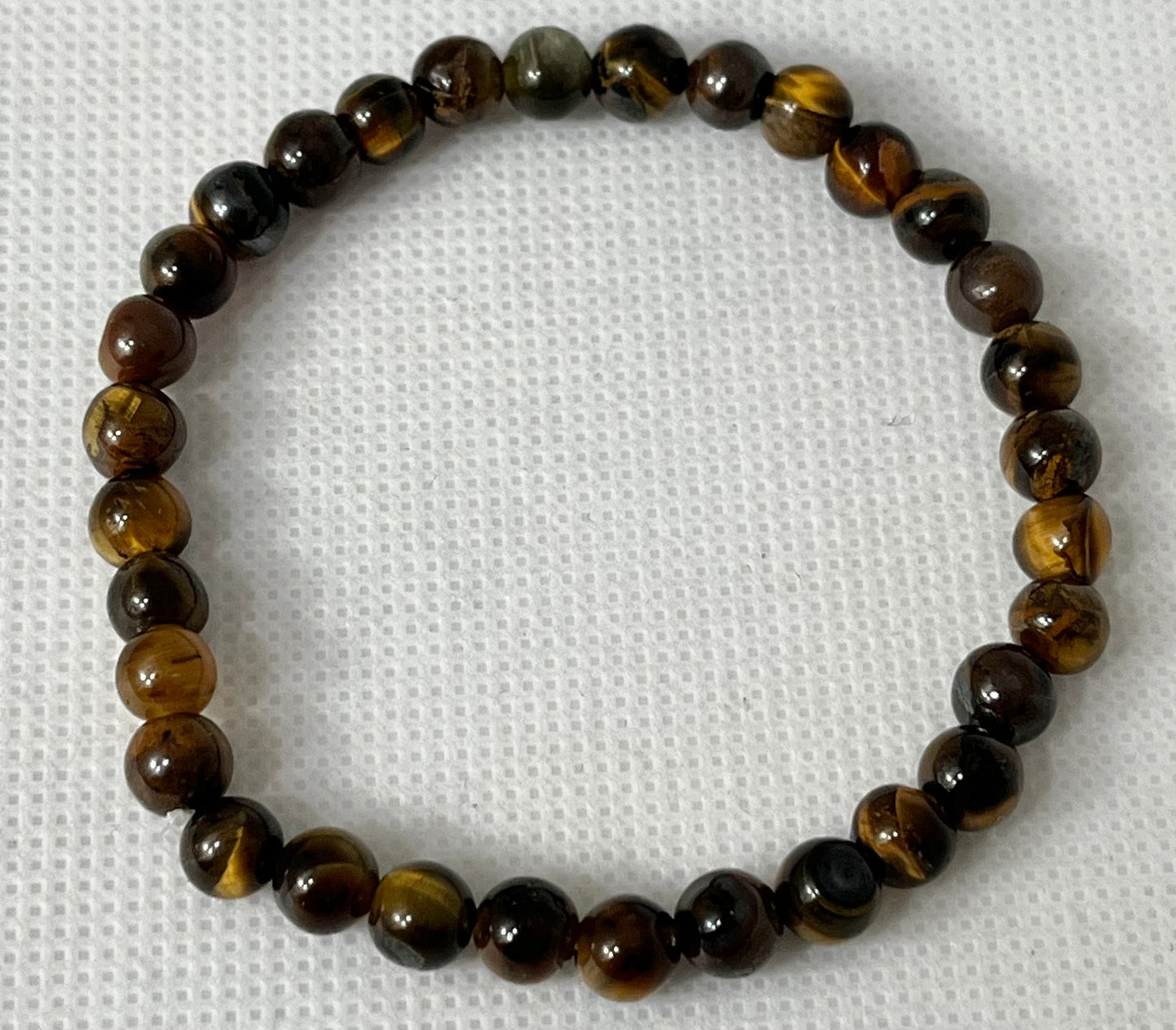 Natural tiger eye round beaded bracelet