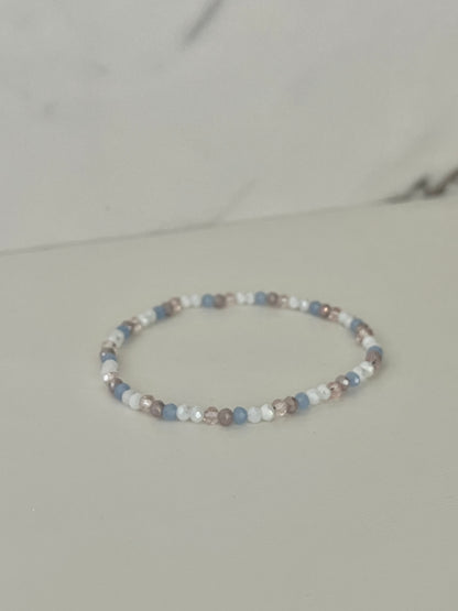 Blue purple crystal gem bead bracelet