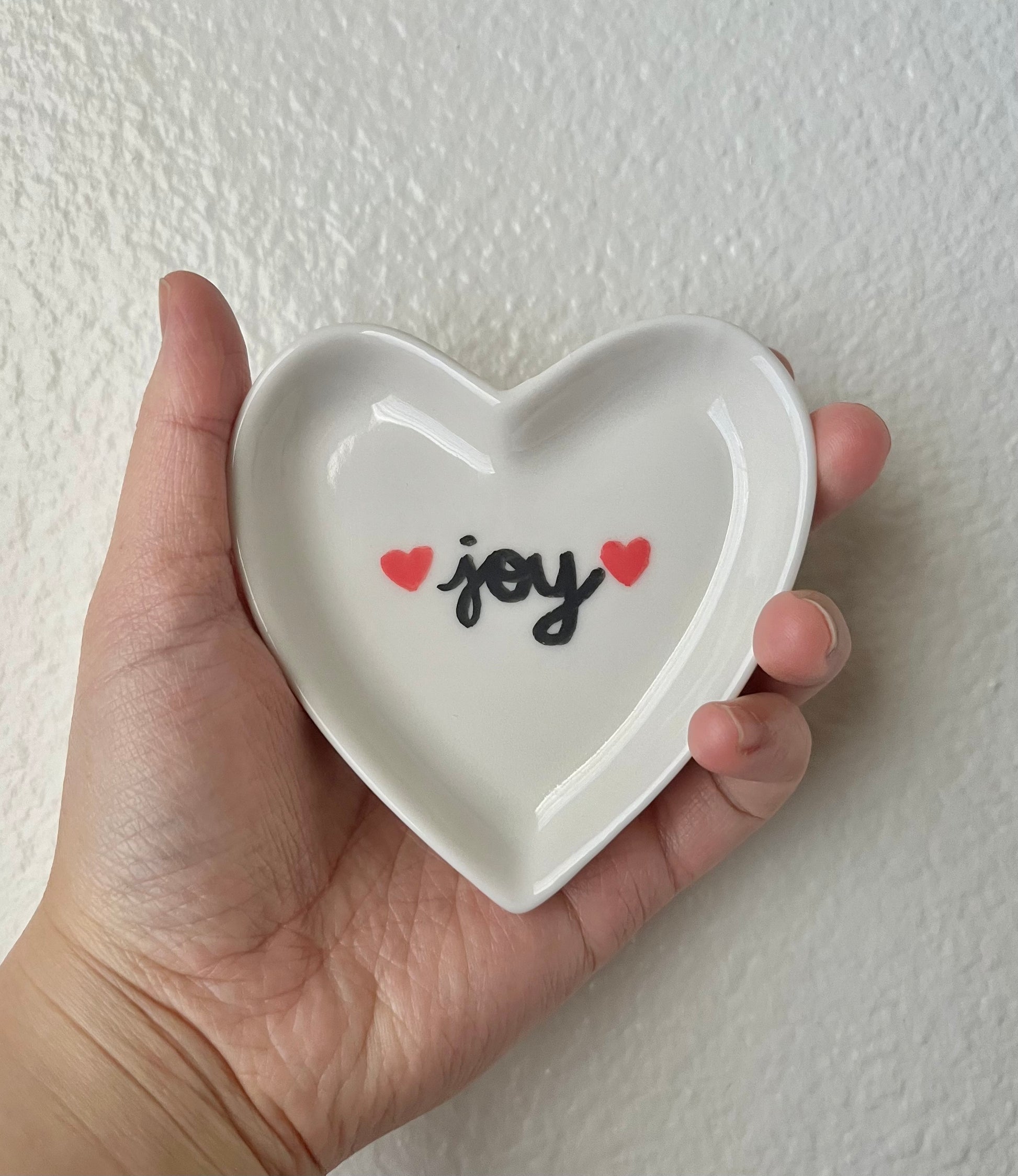  Joy hand painted acrylic jewelry trinket dish