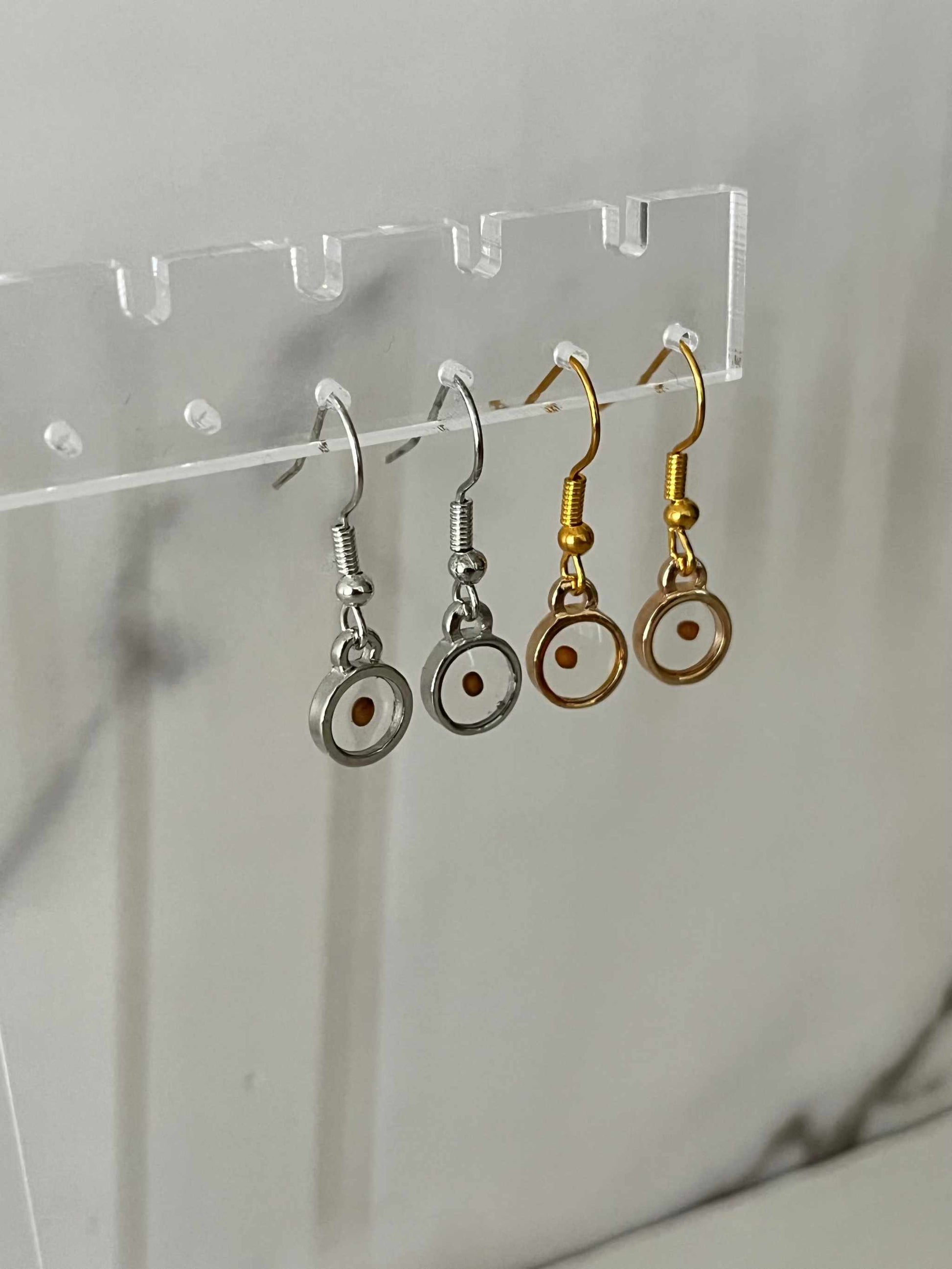 Mustard Seed Faith Earrings with gold or silver hooks, symbol of faith