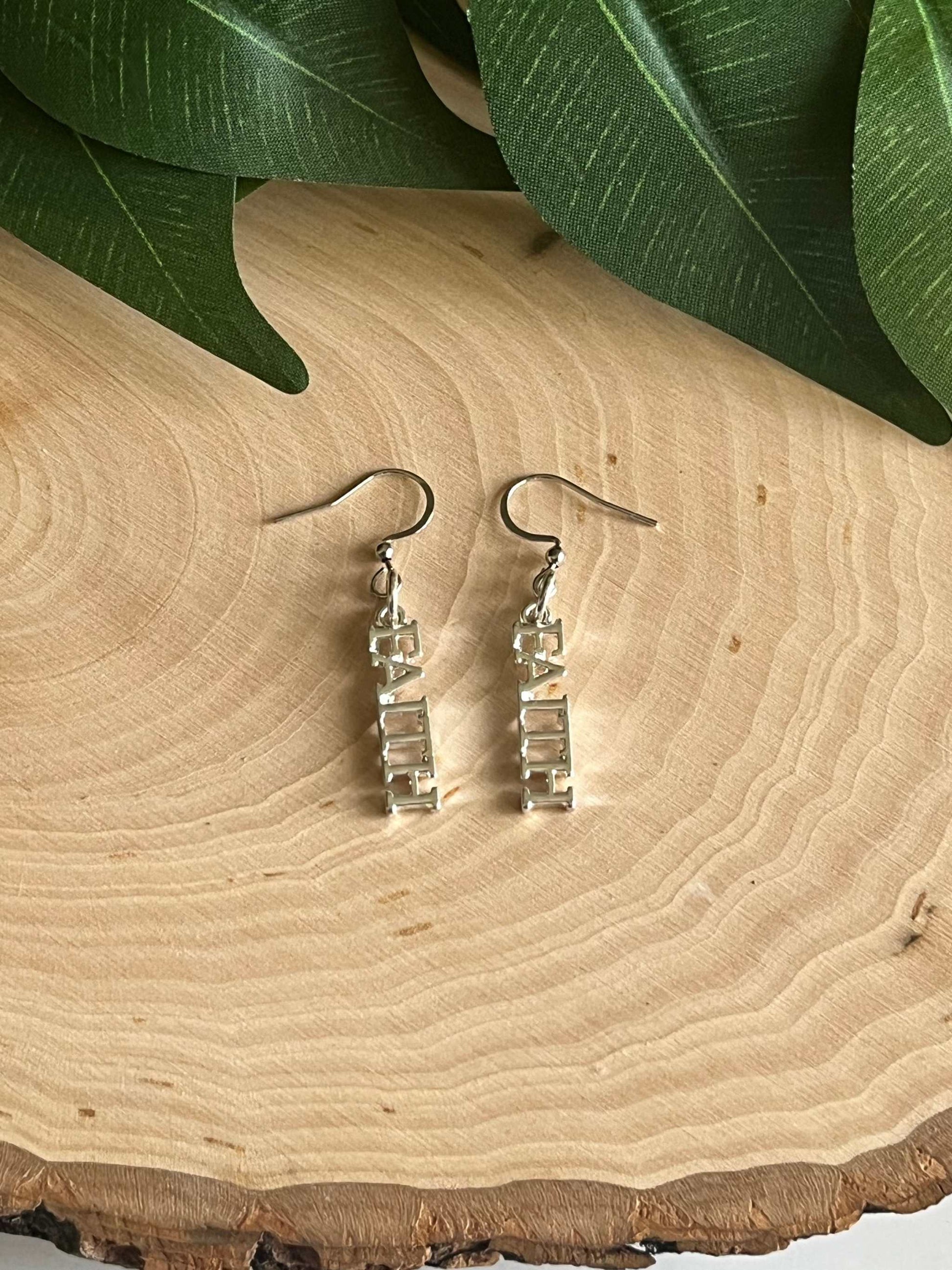 Faith Silver Earrings – Handmade Christian Jewelry