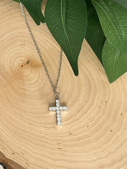 Silver Necklace with Cross Pendant – Christian Jewelry