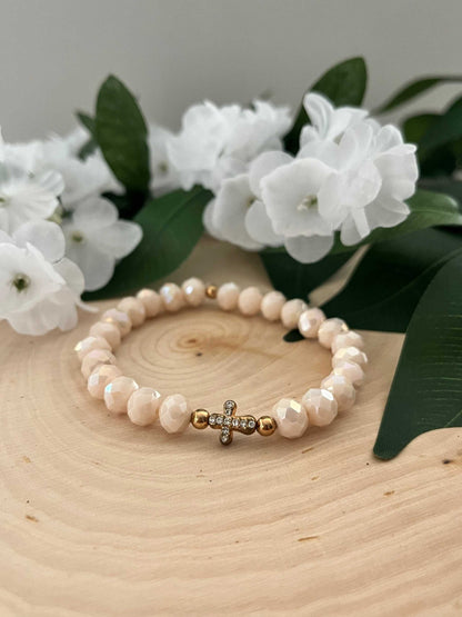 Cross Bead Bracelet Collection, faith-inspired jewelry, perfect for daily wear or gifts

