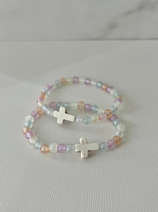 Colorful Christian crystal beaded bracelet