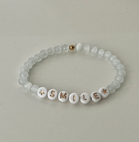 White opal beaded bracelet