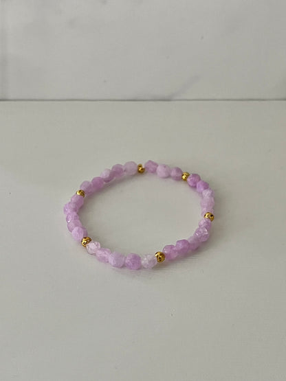 Lavender natural angelite stone beaded bracelet