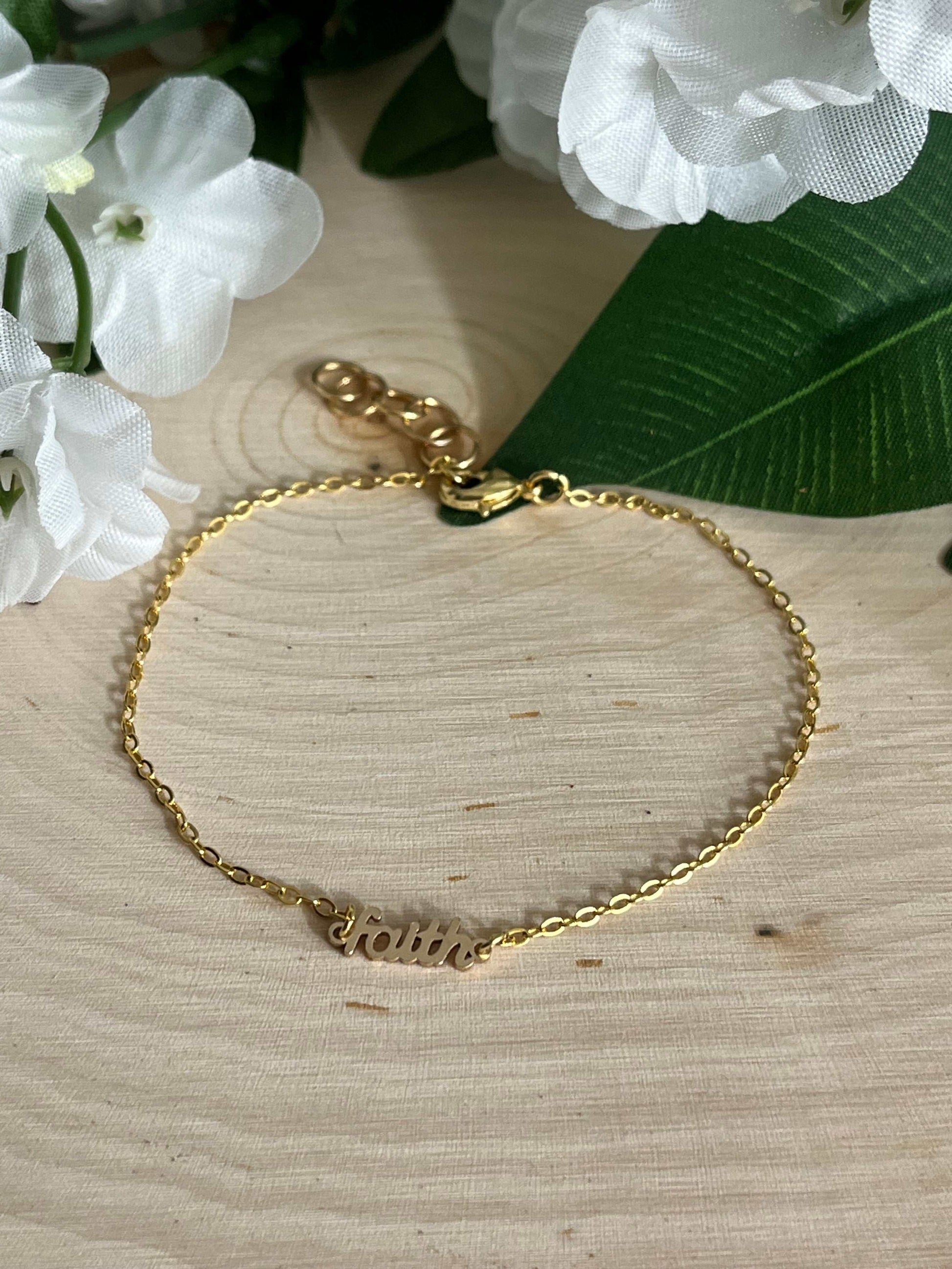 Limited Edition Gold Faith Bracelet – 16K gold with 14K gold-filled faith charm.

