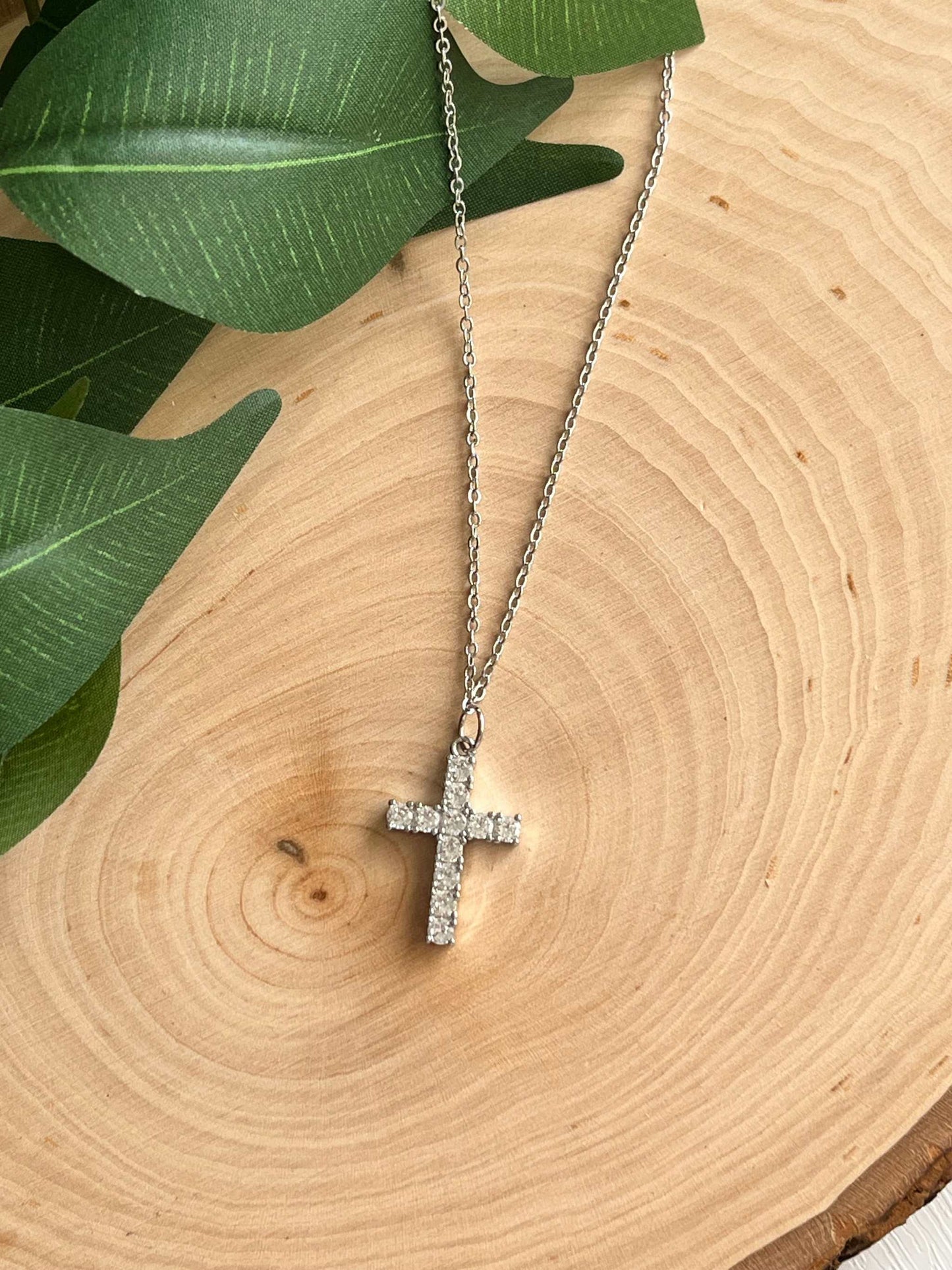 Silver Necklace with Cross Pendant – Christian Jewelry