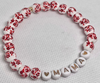 💖MAMA💖 glass or floral multiple colored beaded bracelets